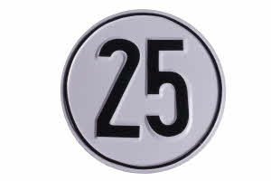 25 km/h-Schild, Stahlblech